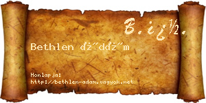 Bethlen Ádám névjegykártya