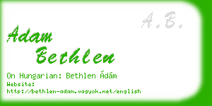 adam bethlen business card